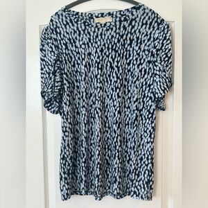 EUC MICHAEL Michael Kors Blue Ikat Print Blouse